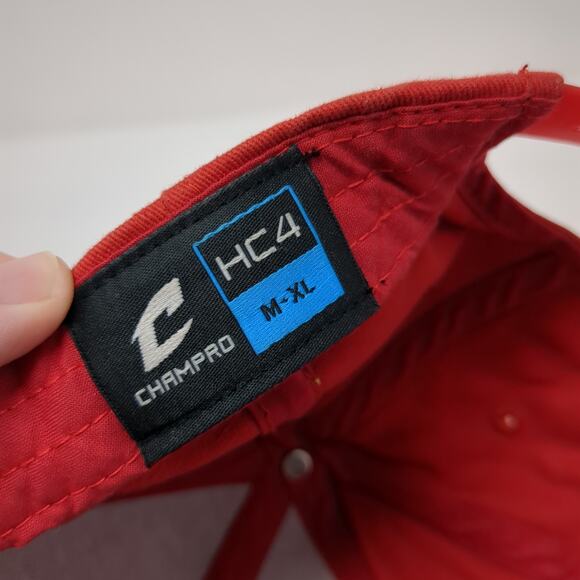 Champro Snapback Cap Red XL Adjustable Embroidered Vented Holes 6 Panel Outdoor - Picture 10 of 10